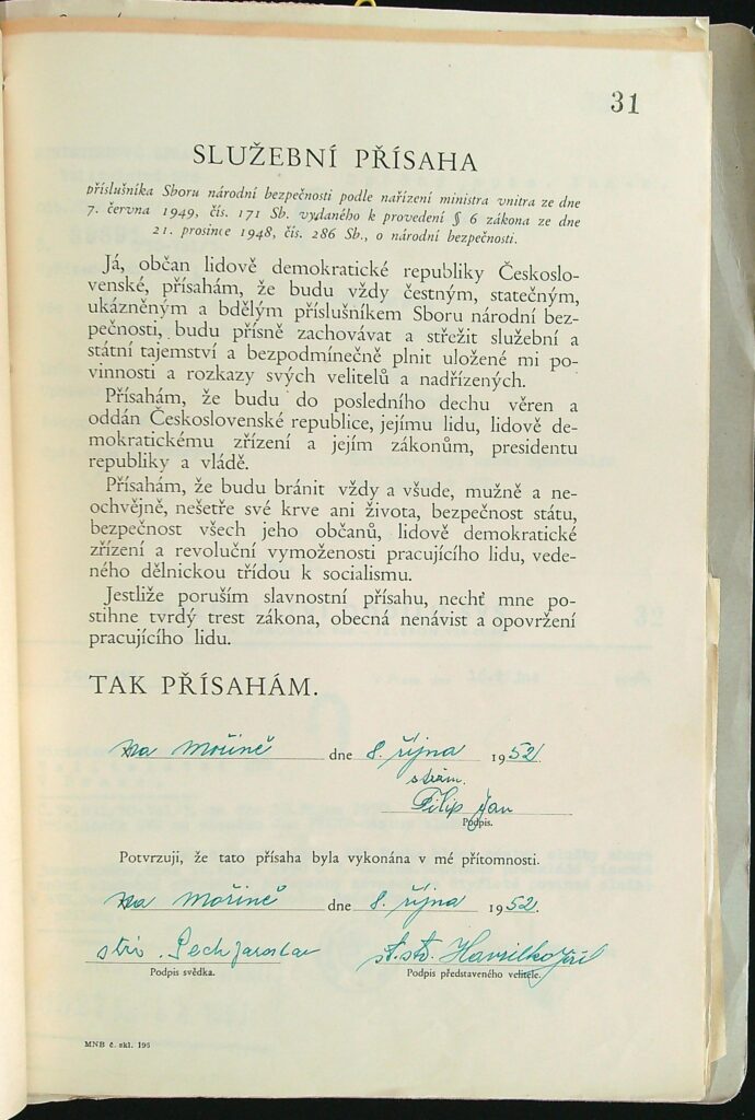 Filip Služební Přísaha Púnz Mořina