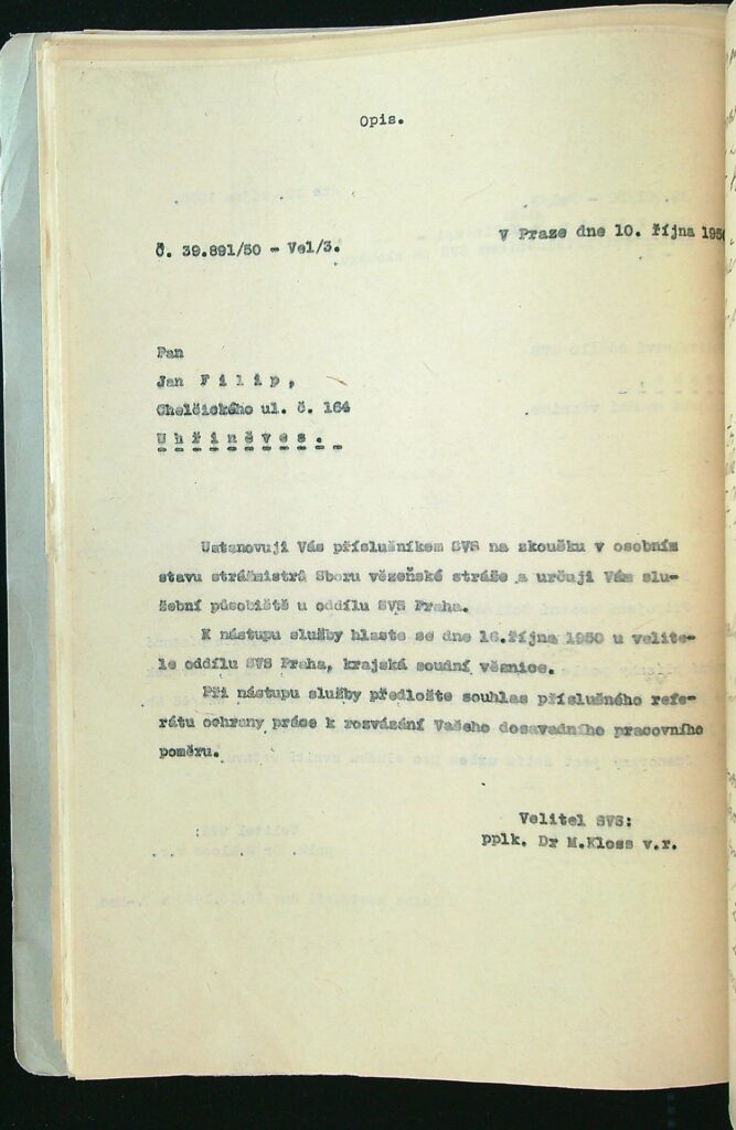 Filip Ustanovení Příslušníka Svs Na Zkoušku (2)