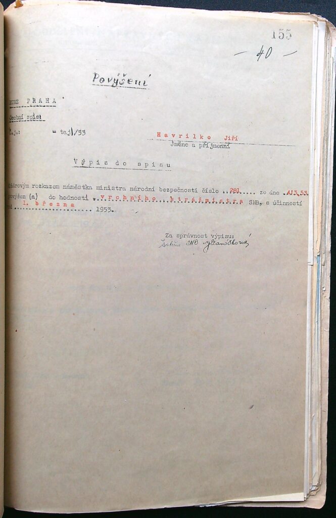 Havrilko Jmenování Vrch. Stržm. Svs