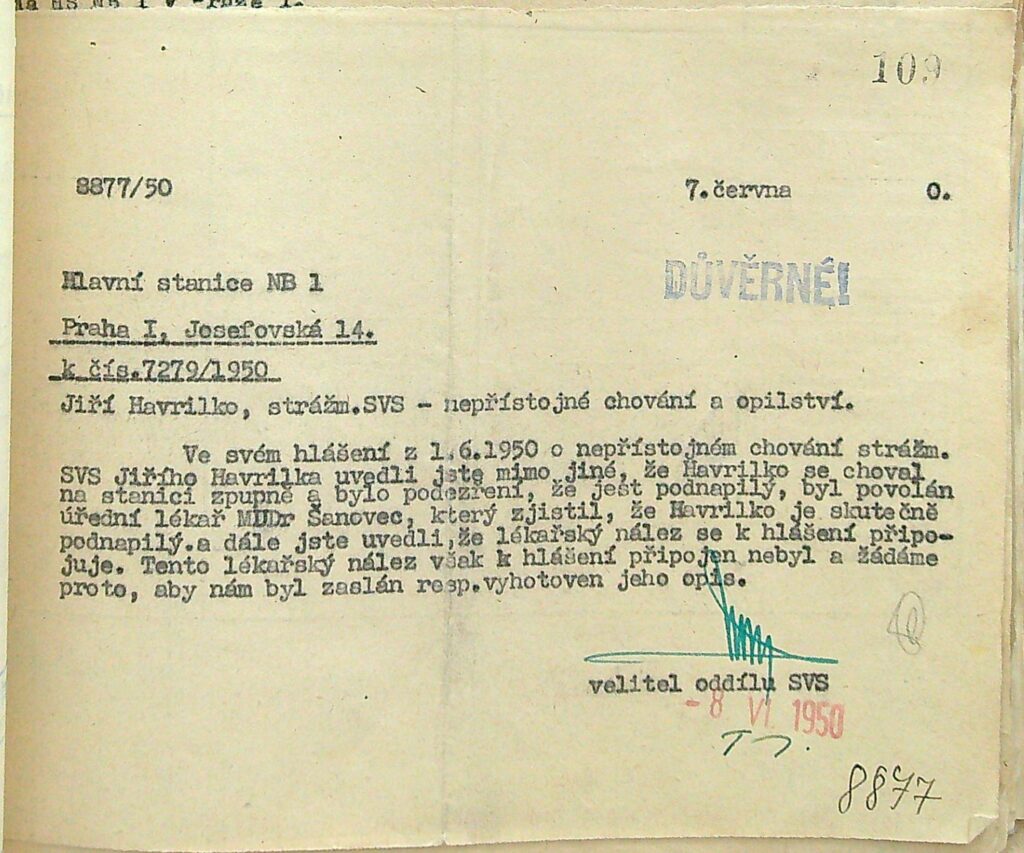 Havrilko Kázeňské Přestupky, Záznamy O Trestech A Výpovědi (10)