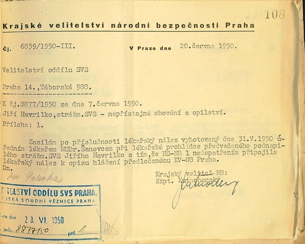 Havrilko Kázeňské Přestupky, Záznamy O Trestech A Výpovědi (11)