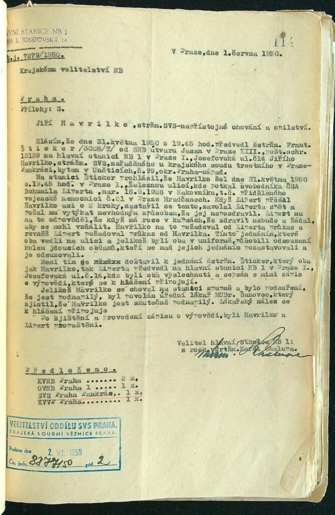 Havrilko Kázeňské Přestupky, Záznamy O Trestech A Výpovědi (12)