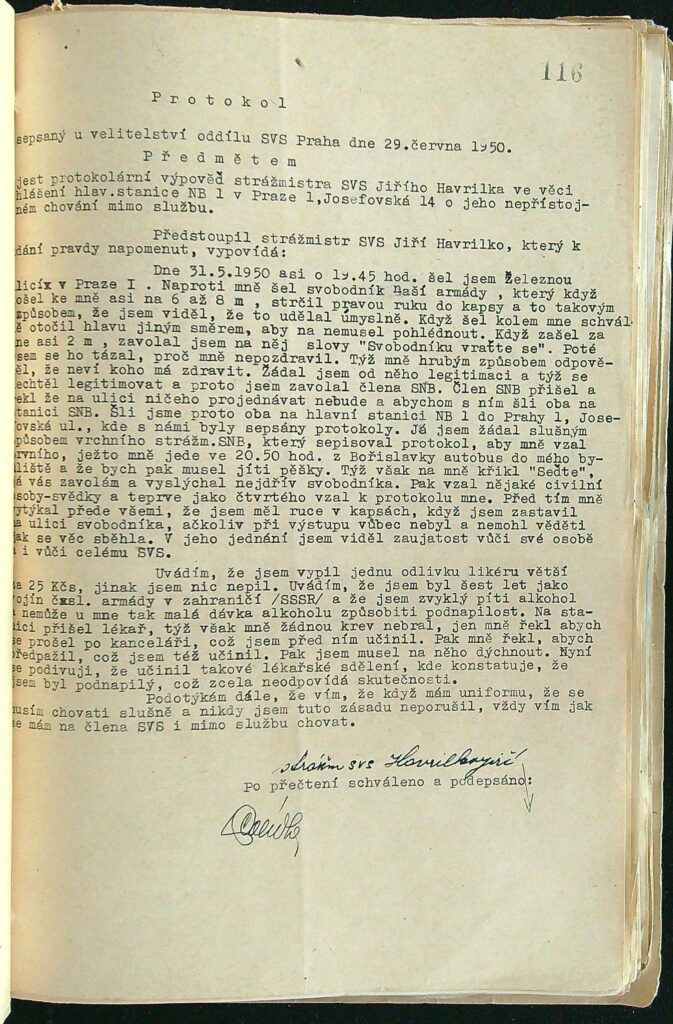 Havrilko Kázeňské Přestupky, Záznamy O Trestech A Výpovědi (14)