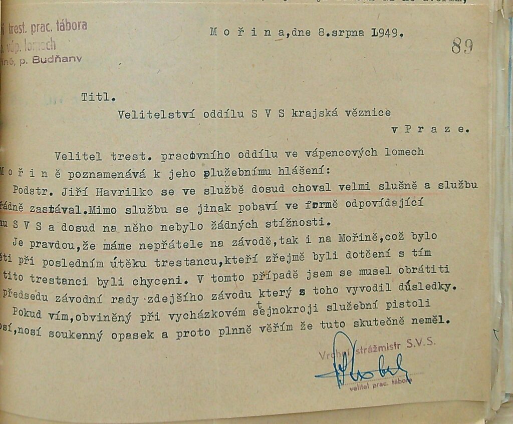 Havrilko Kázeňské Přestupky, Záznamy O Trestech A Výpovědi (4)