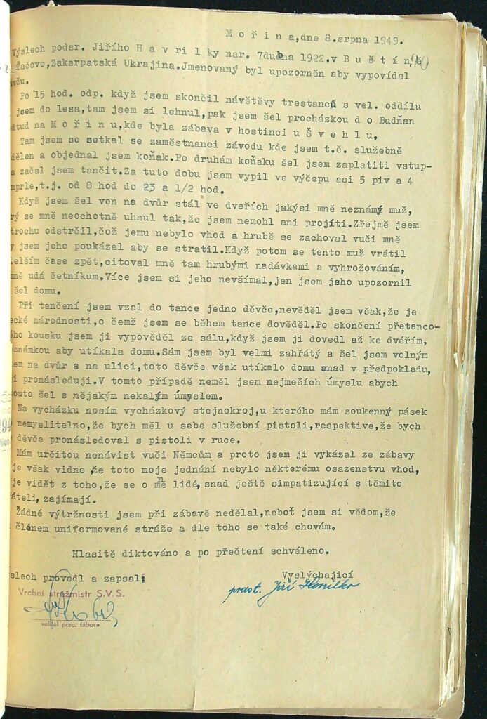 Havrilko Kázeňské Přestupky, Záznamy O Trestech A Výpovědi (5)