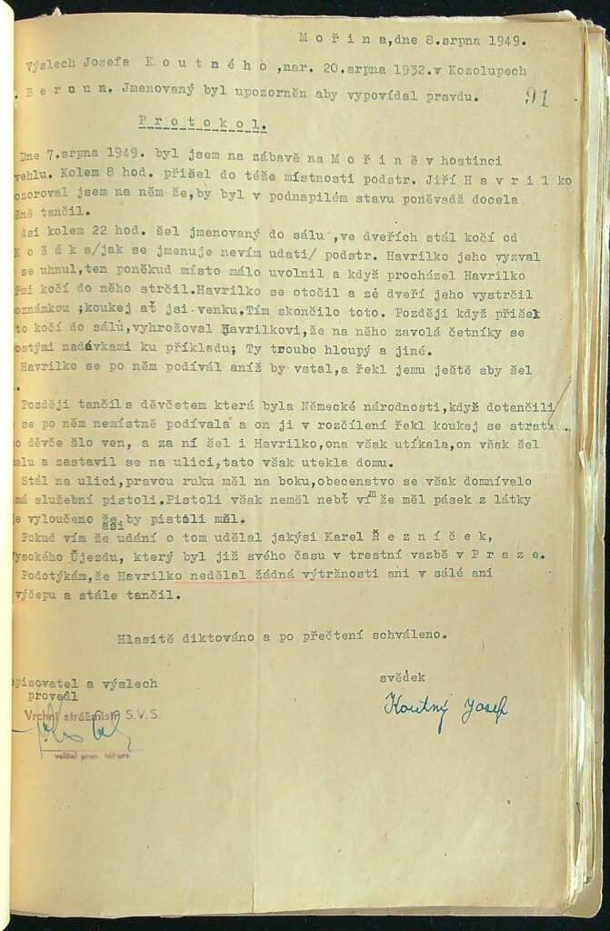 Havrilko Kázeňské Přestupky, Záznamy O Trestech A Výpovědi (6)