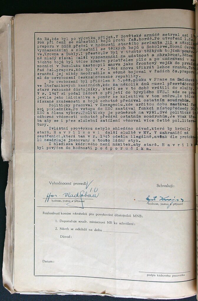 Havrilko Návrh Na Povýšení Do Hodnosti Podporučíka (4)