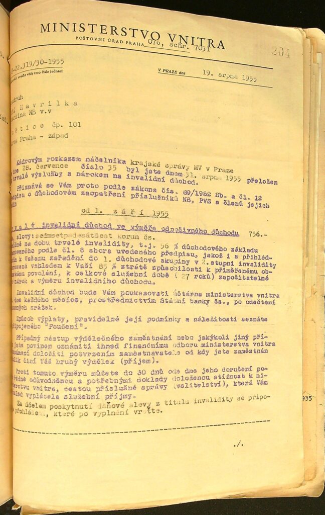 Havrilko Přeložení Do Výslužby Mv