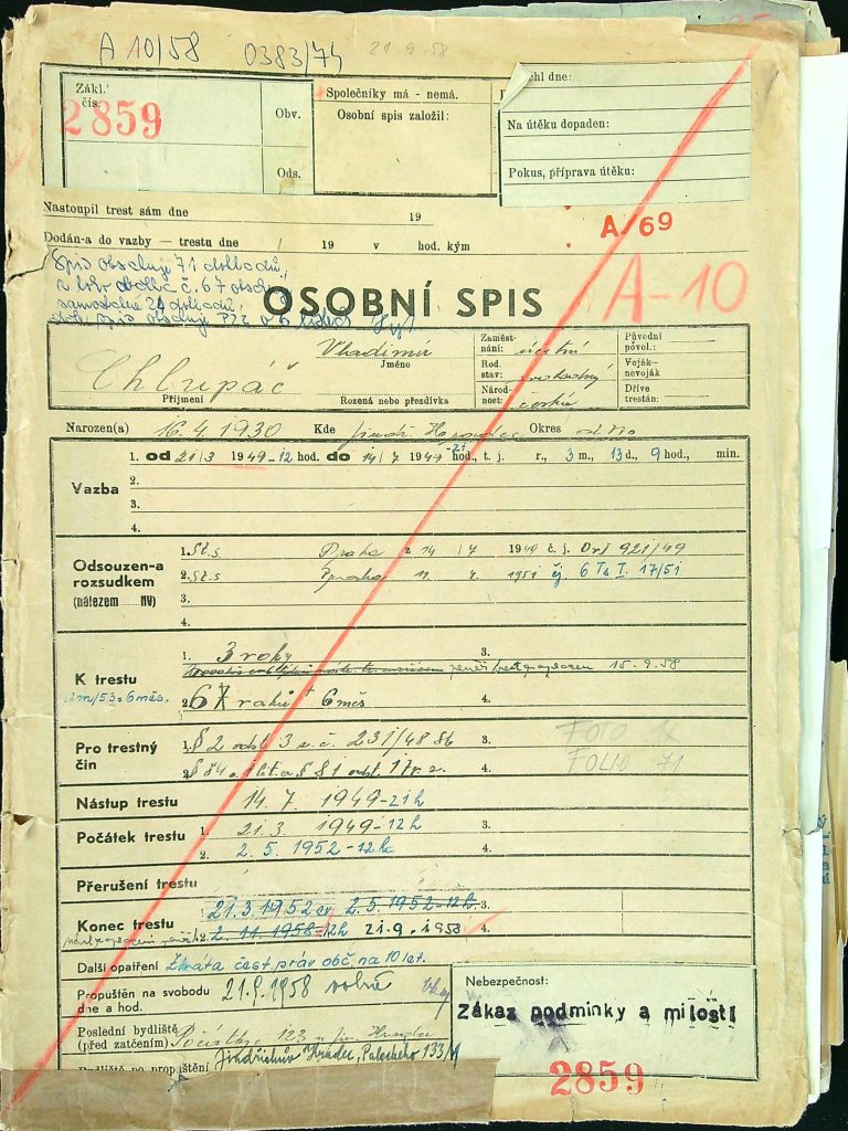 Chlupáč Osobní Vězeňský Spis (1)