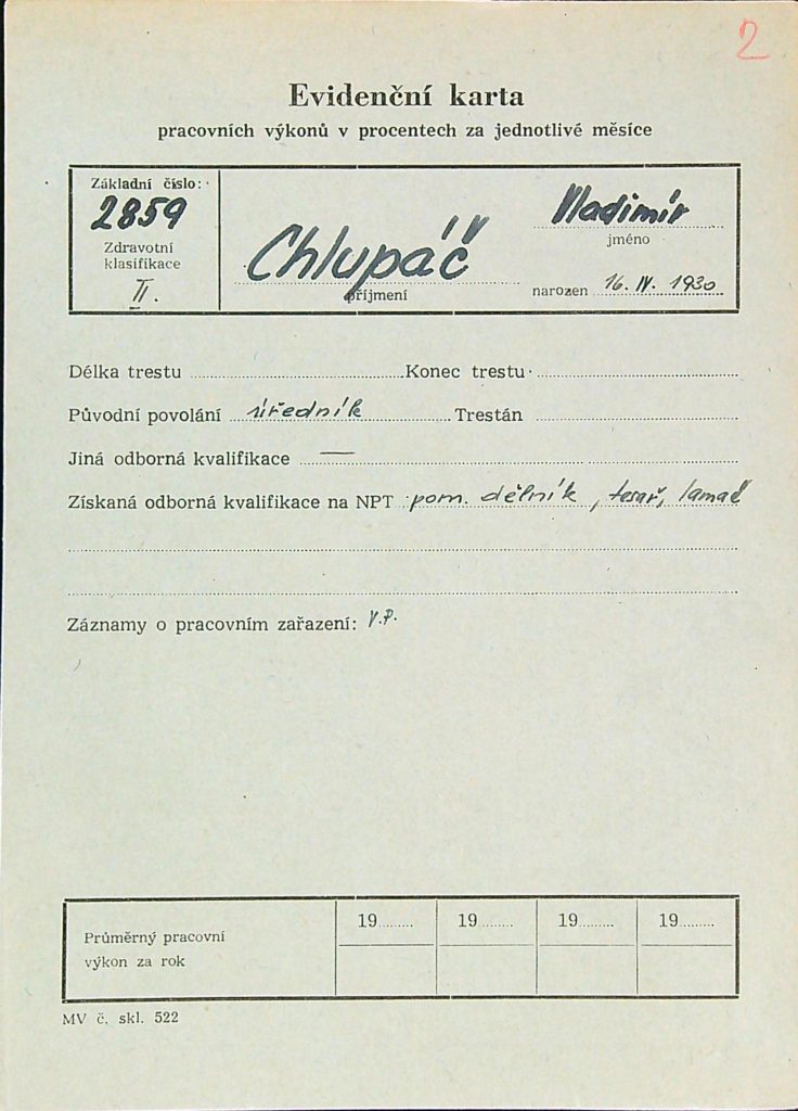 Chlupáč Osobní Vězeňský Spis (101)