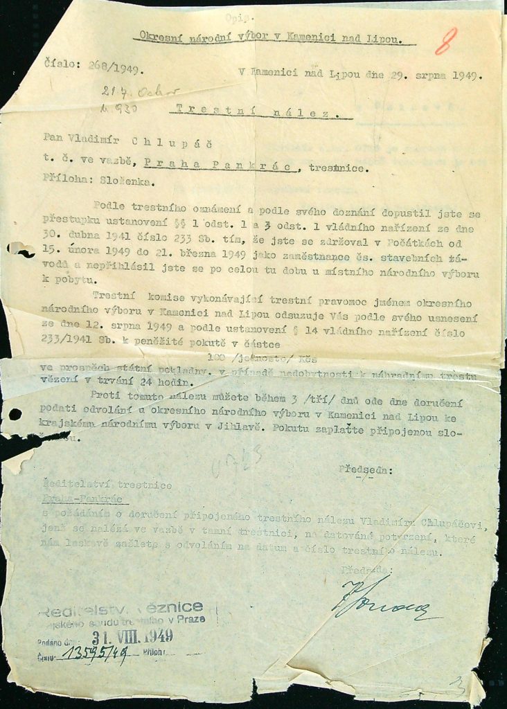 Chlupáč Osobní Vězeňský Spis (116)