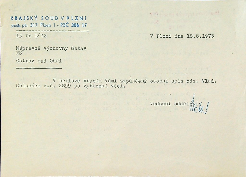 Chlupáč Osobní Vězeňský Spis (15)