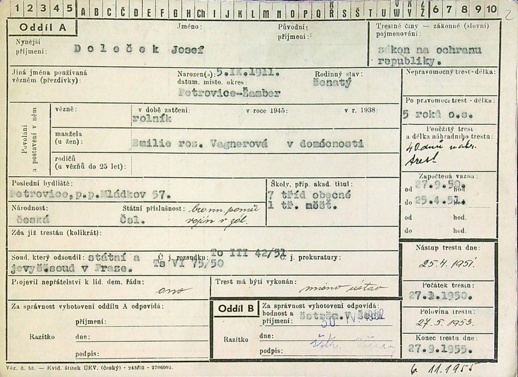 Doleček Osobní Vězeňský Spis (3)