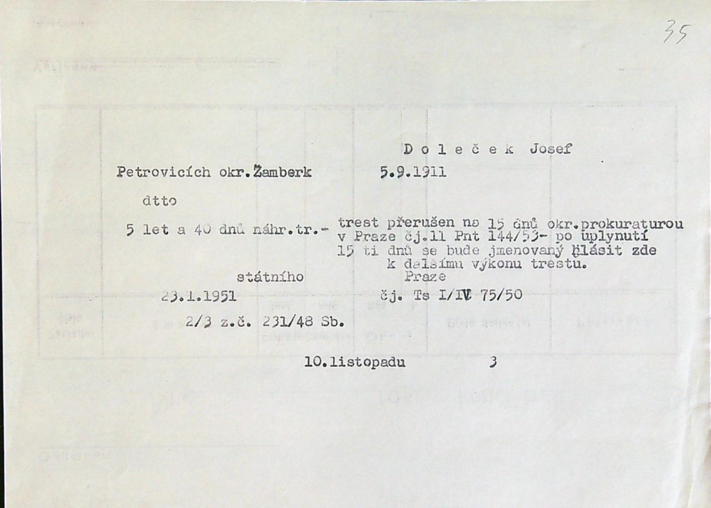 Doleček Osobní Vězeňský Spis (45)