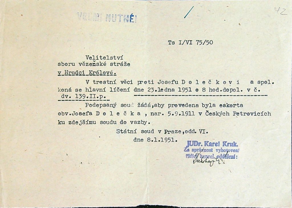 Doleček Osobní Vězeňský Spis (52)