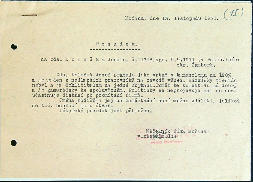 Doleček Osobní Vězeňský Spis (54)