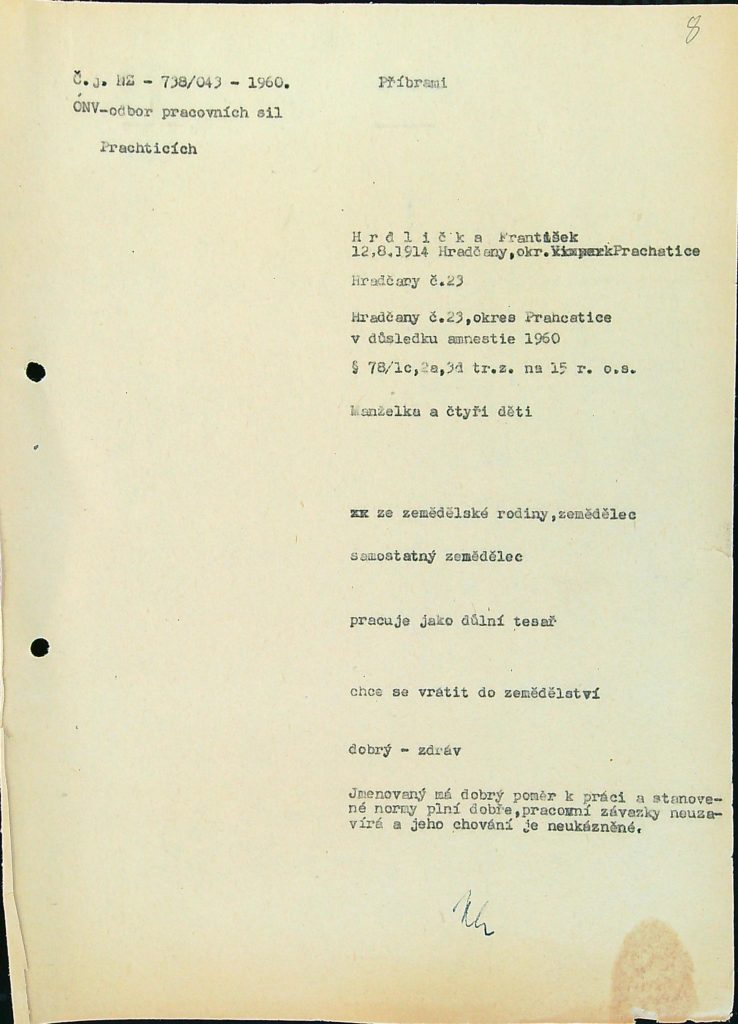 Hrdlička Osobní Vězeňský Spis (13)