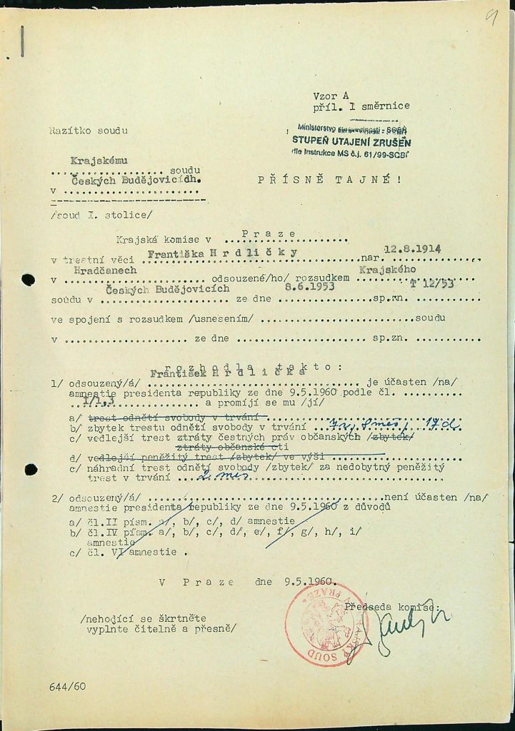 Hrdlička Osobní Vězeňský Spis (14)