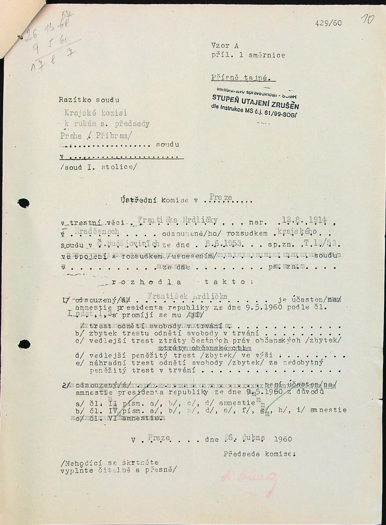 Hrdlička Osobní Vězeňský Spis (15)