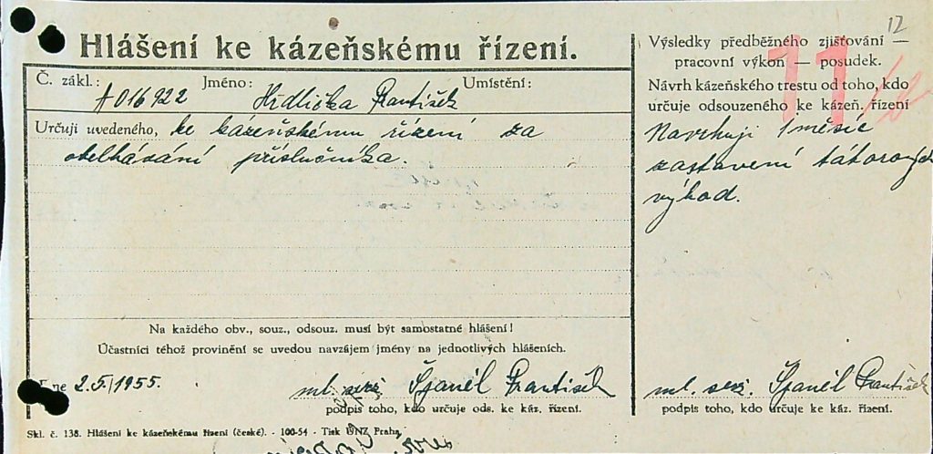 Hrdlička Osobní Vězeňský Spis (18)