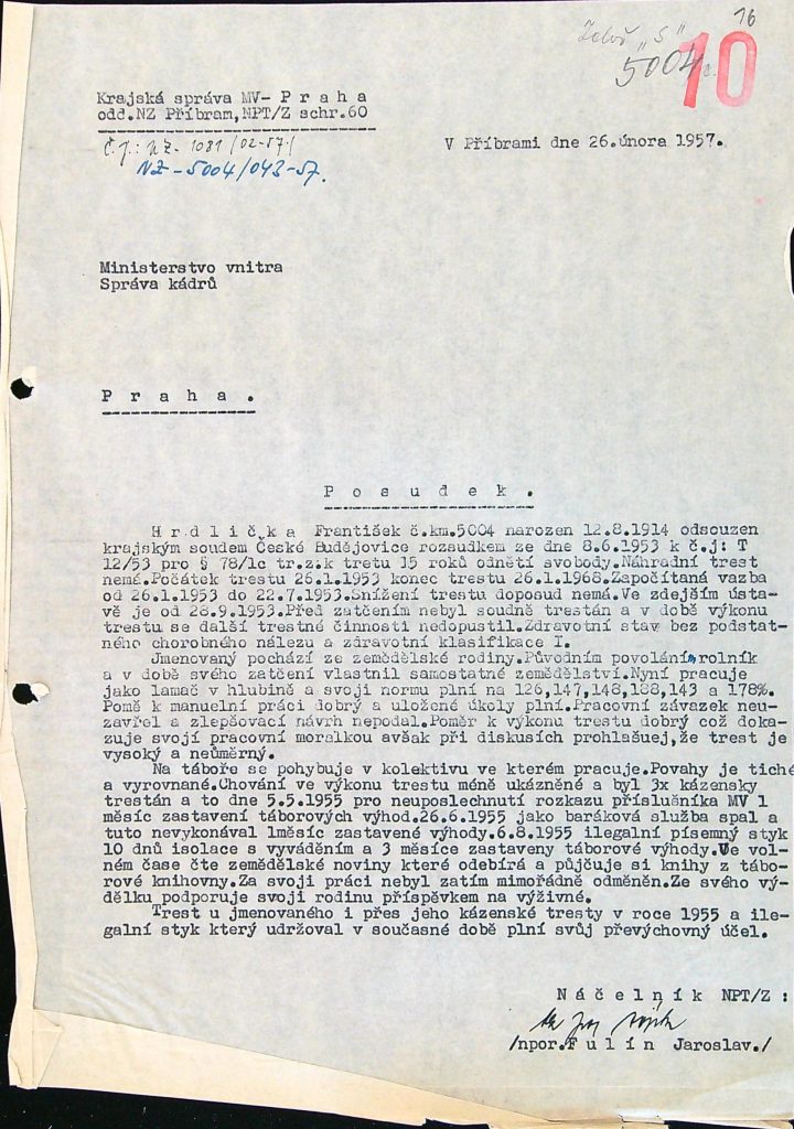 Hrdlička Osobní Vězeňský Spis (25)