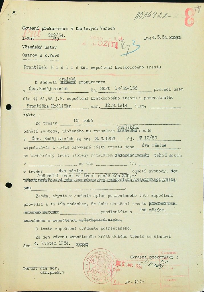 Hrdlička Osobní Vězeňský Spis (27)