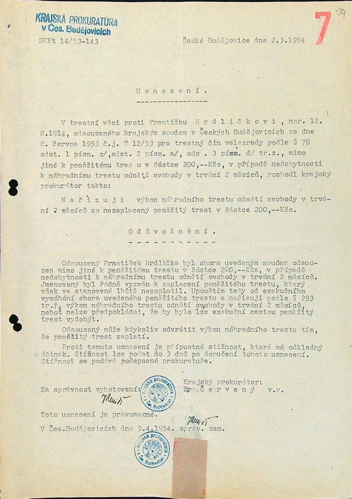 Hrdlička Osobní Vězeňský Spis (28)