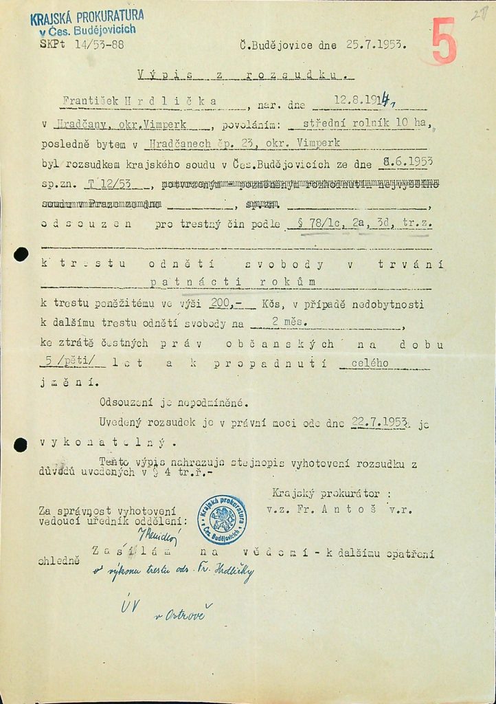 Hrdlička Osobní Vězeňský Spis (30)