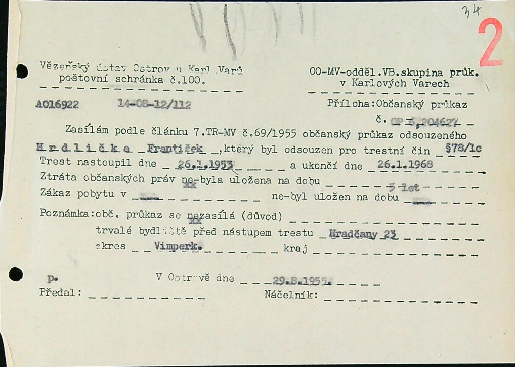 Hrdlička Osobní Vězeňský Spis (52)