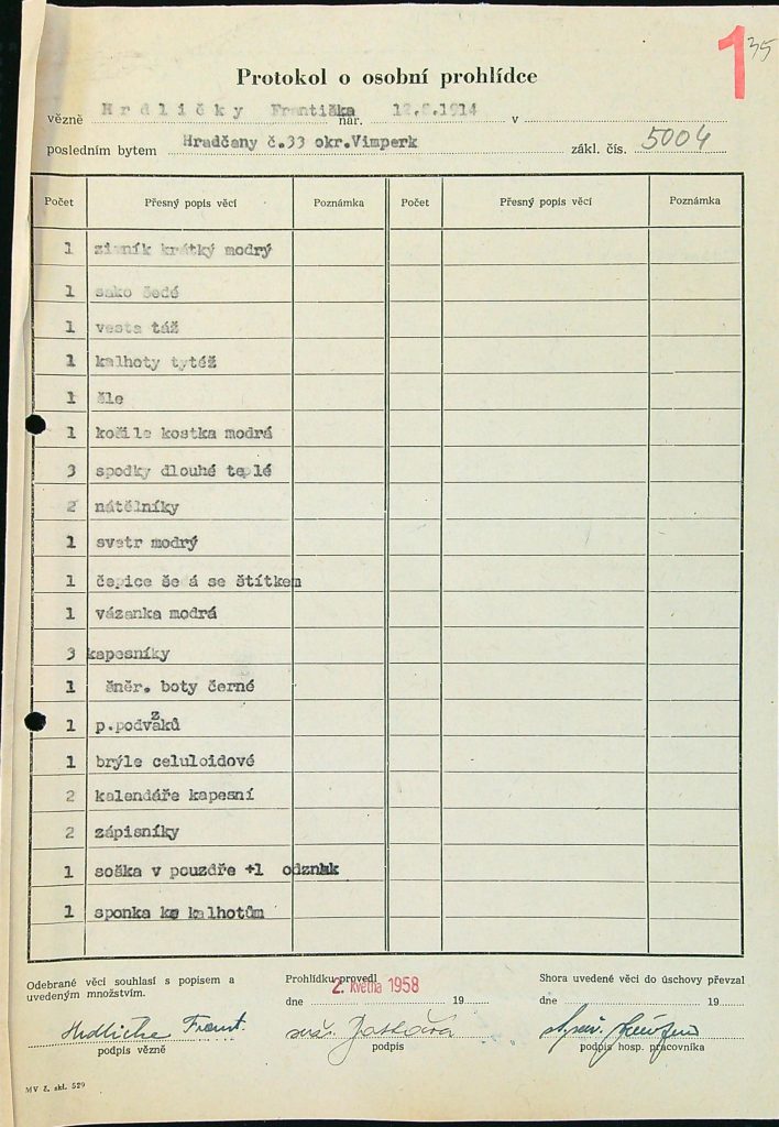 Hrdlička Osobní Vězeňský Spis (53)