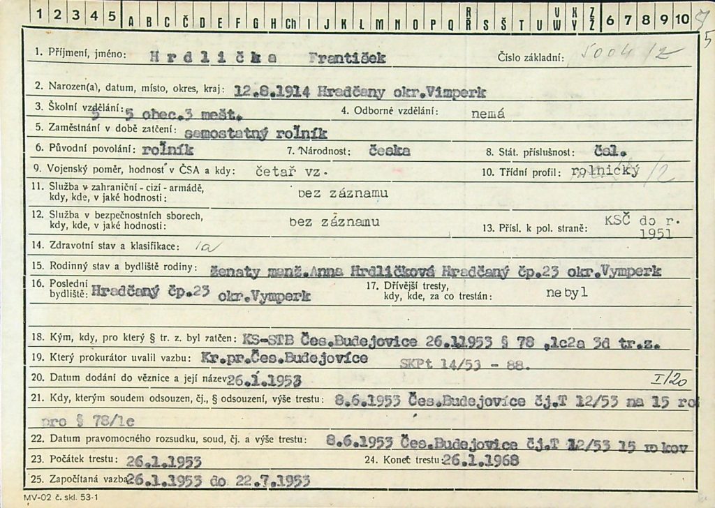 Hrdlička Osobní Vězeňský Spis (8)