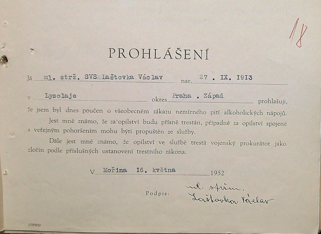 Laštovka Prohlášení A Služební Přísaha Ke Službě Púnz Mořina (1)
