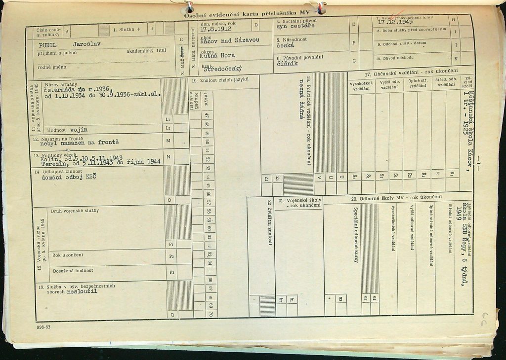 Pudil Evidenční Karta Příslušníka Mv (1)