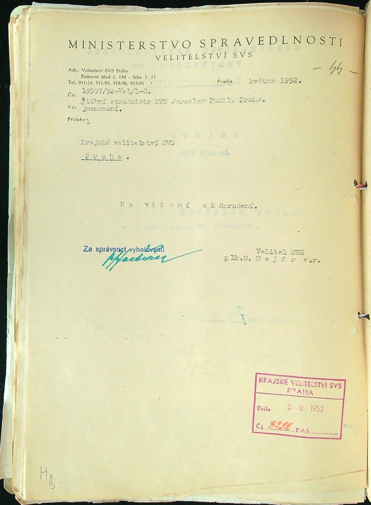 Pudil Jmenování Vrchním Strážmistrem Svs (1)