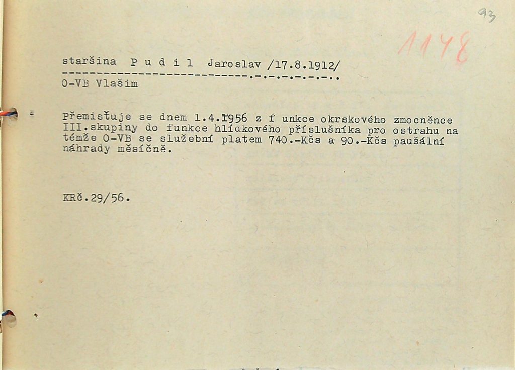 Pudil Přemístění Z Okrsk. Zmocněnce Do Funkce Hlídkového Příslušníka