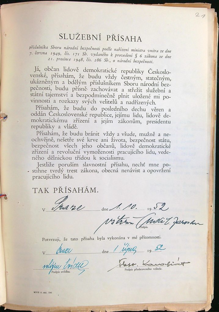 Pudil Služební Přísaha