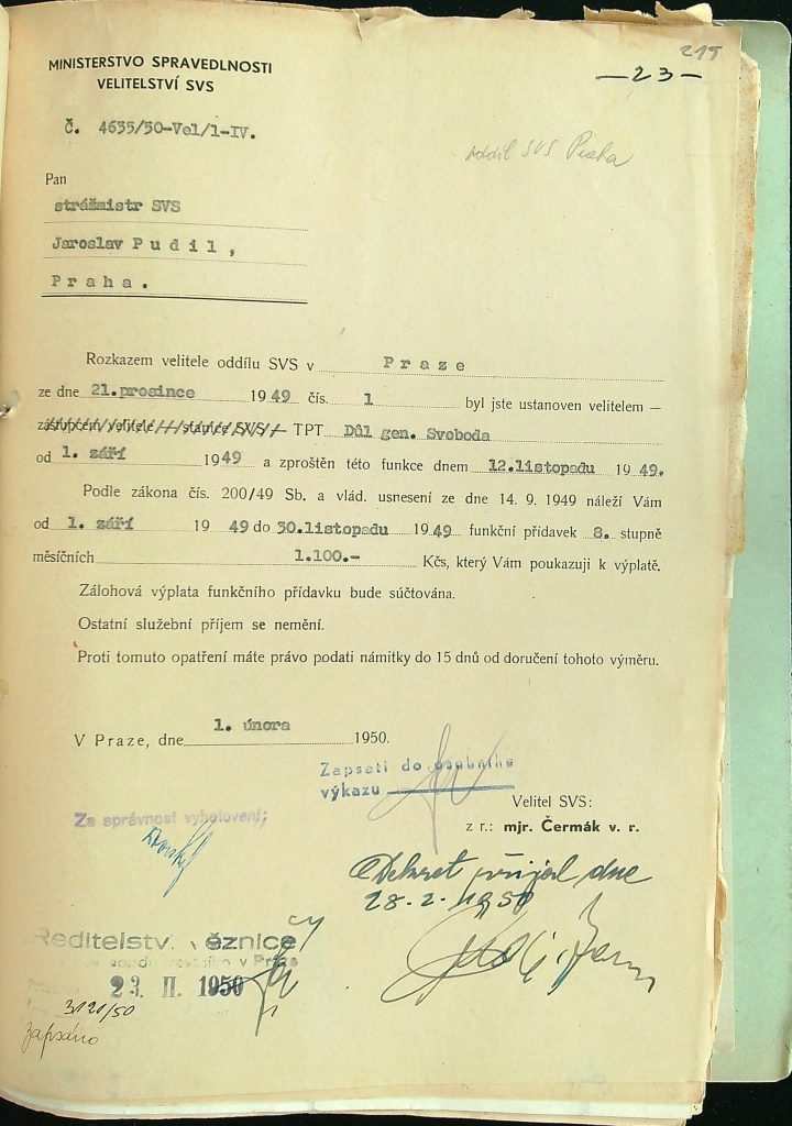 Pudil Ustanovení Velitelem Tpt Důl Gen. Svoboda