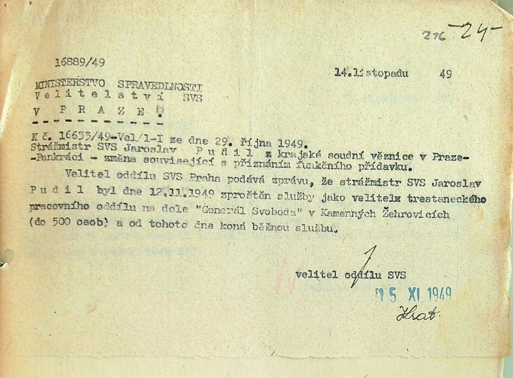 Pudil Změna Funkčního Přídavku Tpt Důl Gen. Svoboda