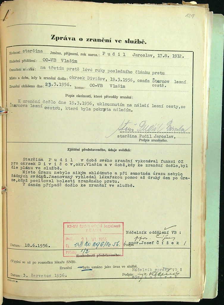 Pudil Zpráva O Zranění Ve Službě (1)