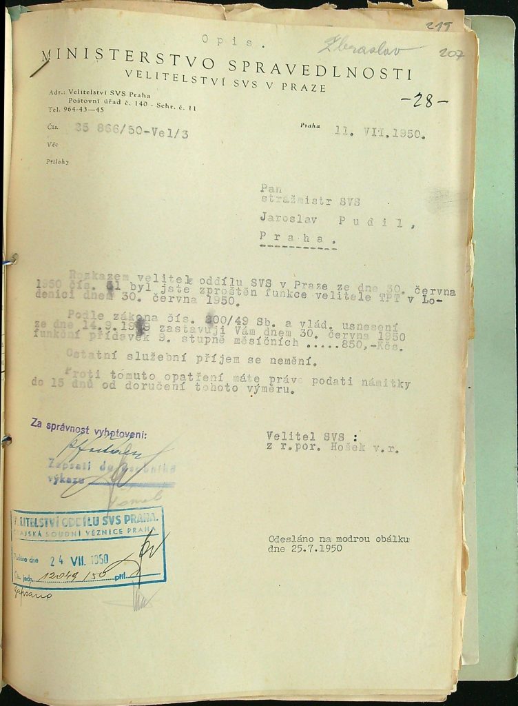 Pudil Zproštění Výkonu Služby V Tpt Loděnice