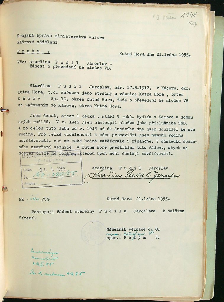 Pudil Žádost O Převední Ke Složce Vb