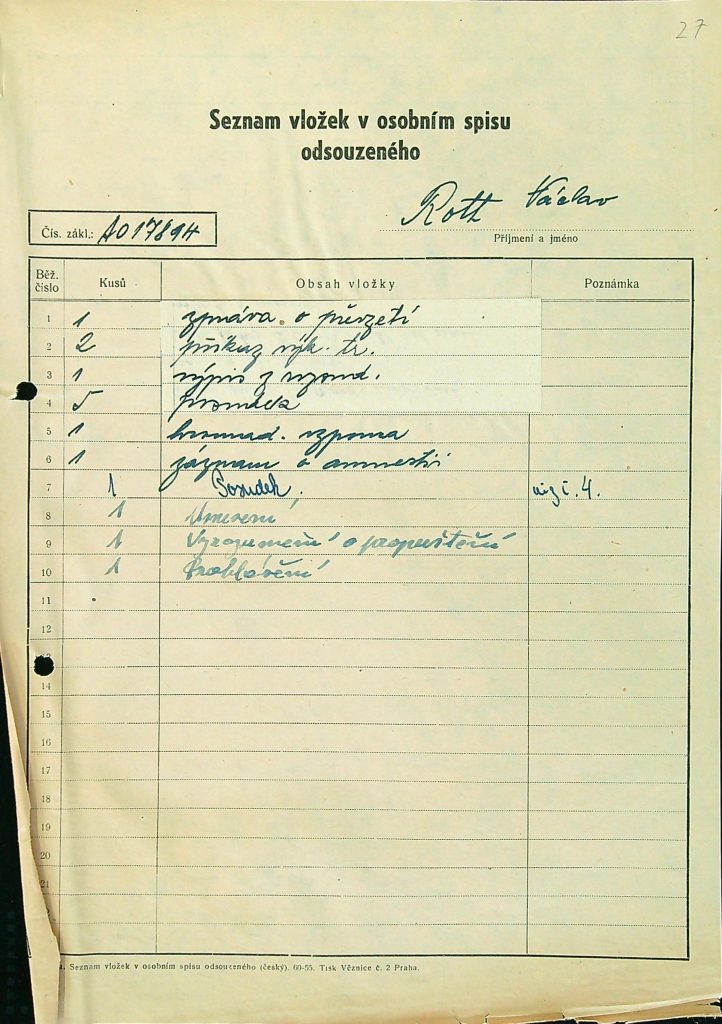 Rott Osobní Vězeňský Spis (40)