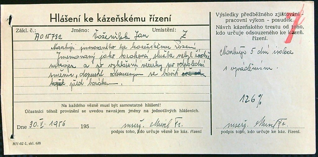 Voženílek Osobní Vězeňský Spis (109)