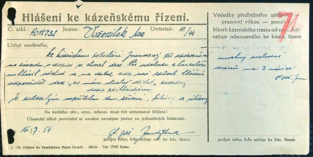 Voženílek Osobní Vězeňský Spis (111)