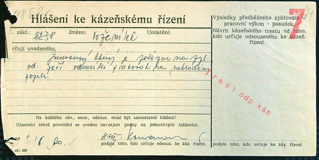 Voženílek Osobní Vězeňský Spis (117)