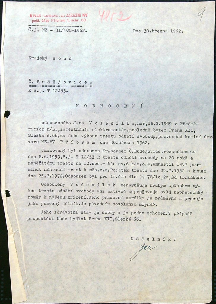 Voženílek Osobní Vězeňský Spis (14)