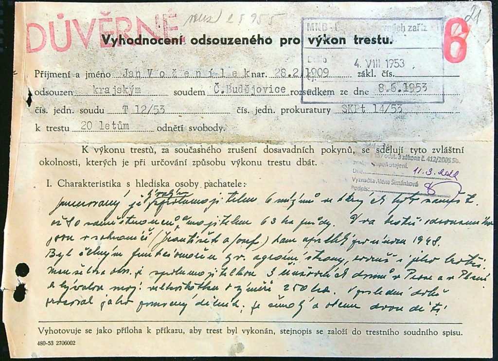 Voženílek Osobní Vězeňský Spis (33)