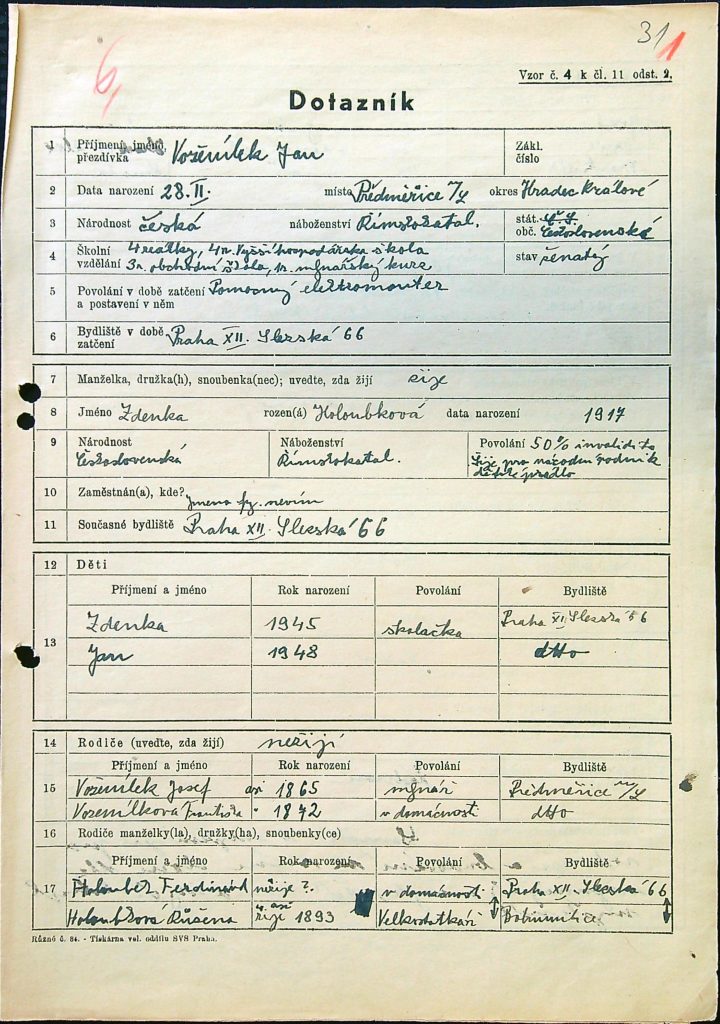 Voženílek Osobní Vězeňský Spis (50)