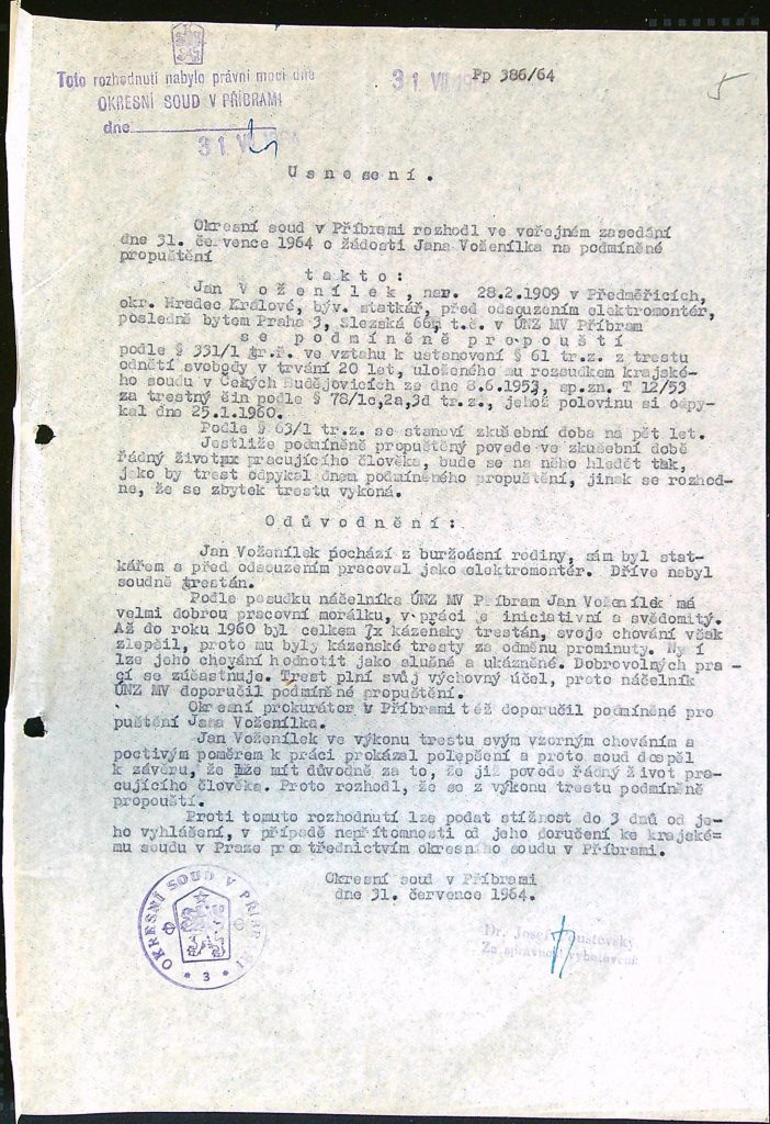 Voženílek Osobní Vězeňský Spis (9)