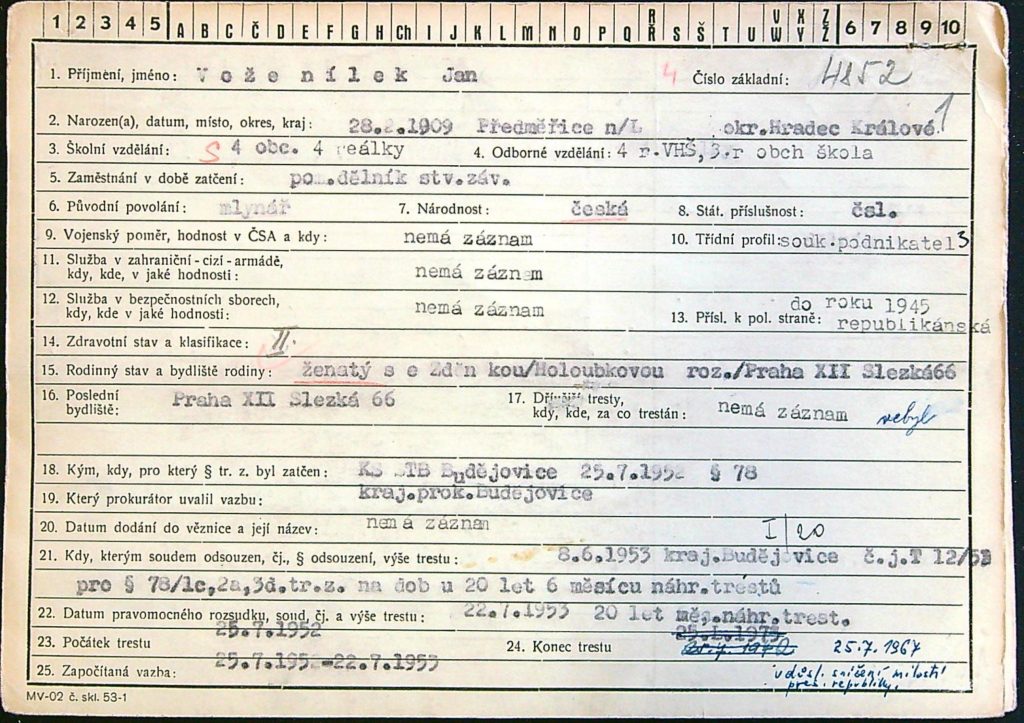 Voženílek Osobní Vězeňský Spis (91)